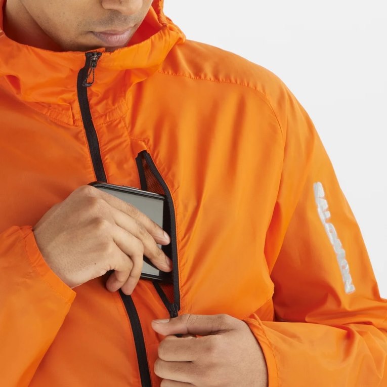 Orange Salomon Bonatti Cross Men's Windbreaker | PH 38051V